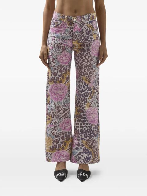 GCDS floral-print trousers - Neutrals