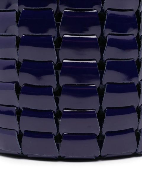 DRAGON DIFFUSION patent leather woven bucket bag - Purple