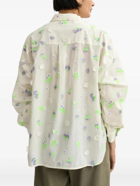 Essentiel Antwerp floral embroidered shirt - Green