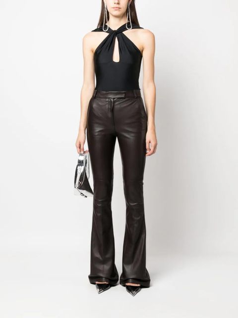 The Attico Piaf leather flared trousers - Brown - zdjęcie produktu nr 2