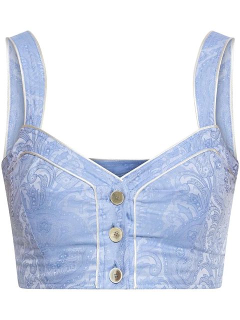 ETRO printed cropped top - Blue - zdjęcie produktu nr 1