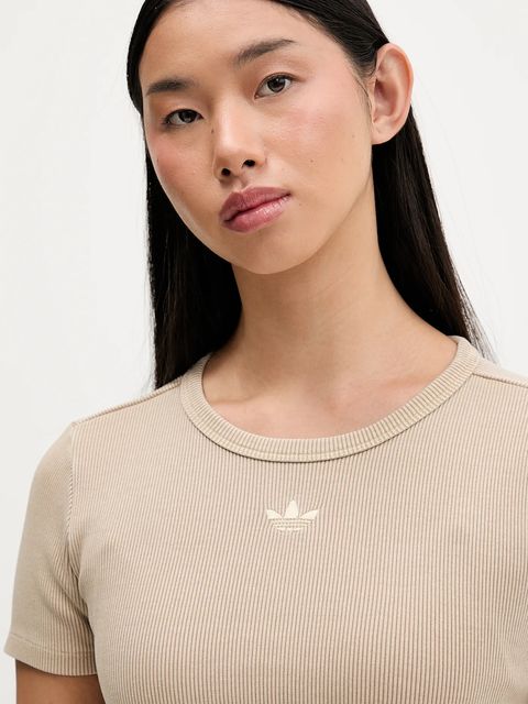 adidas Originals t-shirt Rib Tee damski kolor beżowy JW3577