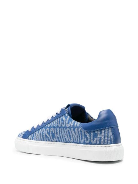 Moschino logo-pattern low-top sneakers - Blue