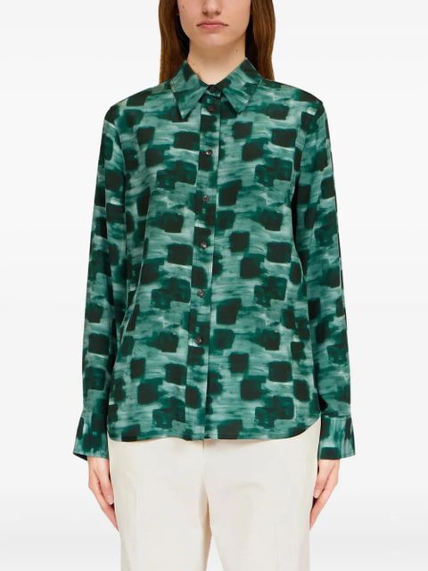 Ferragamo abstract-print button-up shirt - Green