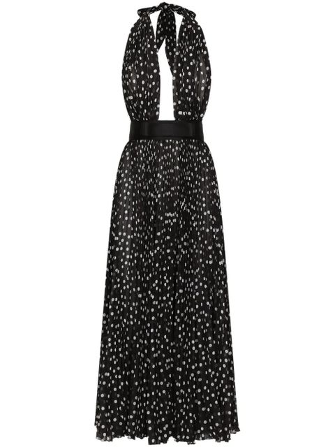 Dolce & Gabbana polka dot-print halterneck dress - Black - zdjęcie produktu nr 1
