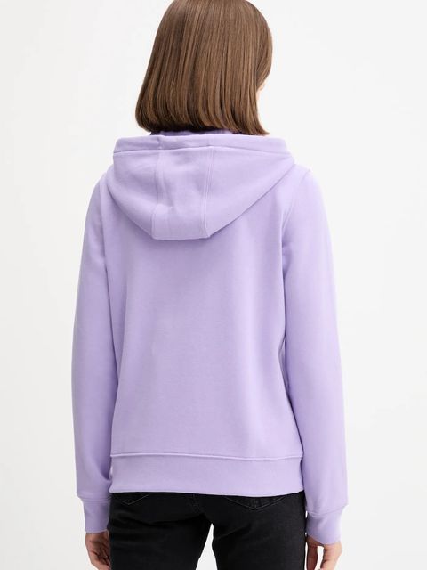 Tommy Jeans bluza damska kolor fioletowy z kapturem gładka DW0DW19729