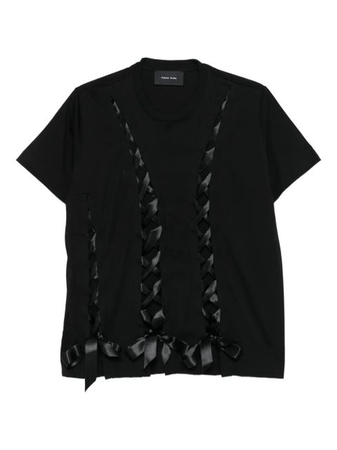 Simone Rocha ribbon bow-detail t-shirt - Black - zdjęcie produktu nr 1