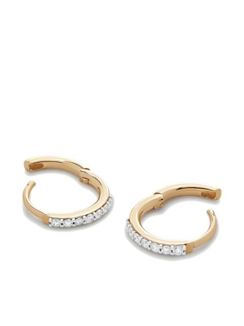 Monica Vinader 14kt Yellow Gold Diamond Huggie Earrings