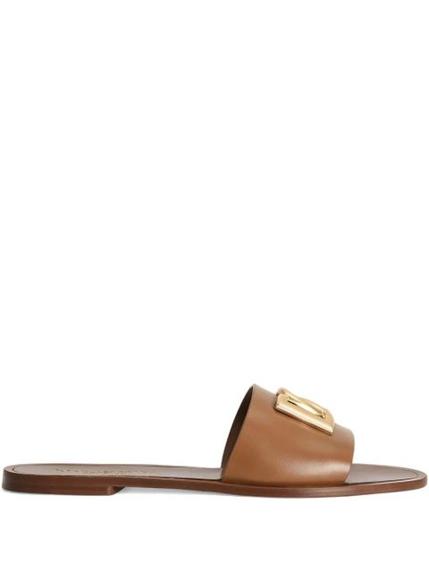 Dolce & Gabbana leather slippers - Brown - zdjęcie produktu nr 1