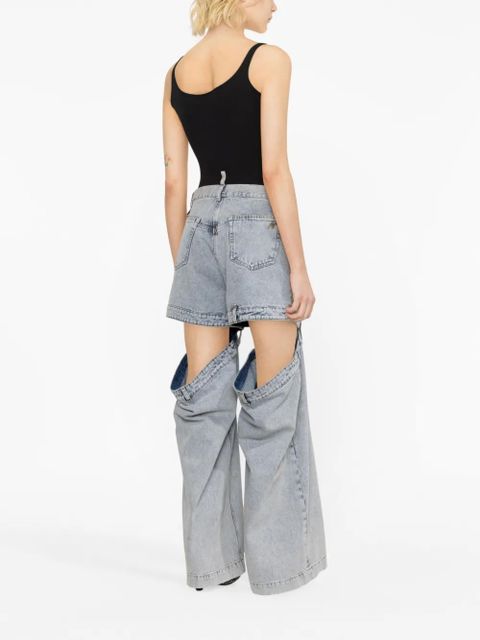 The Attico Ashton cut-out wide-leg jeans - Blue