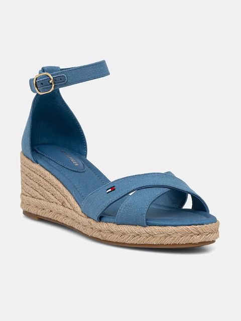 Tommy Hilfiger sandały na koturnie MID WEDGE ESPAD X CROSS - zdjęcie produktu nr 1