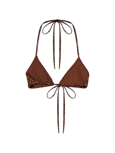 MC2 Saint Barth Leah giraffe-print padded bikini top - Brown - zdjęcie produktu nr 2