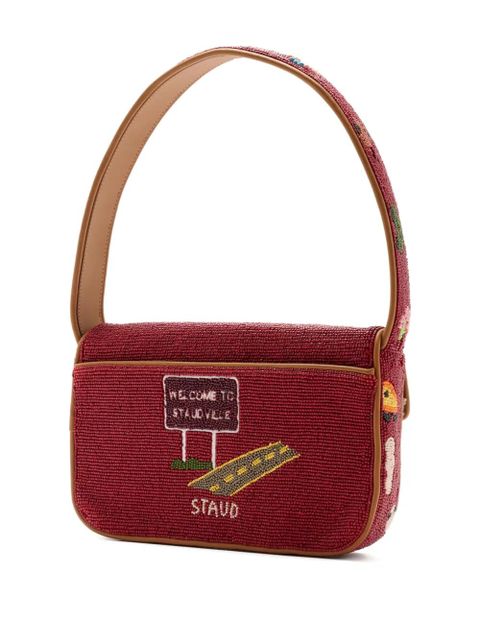 STAUD x FOLK TOWN beaded fringed shoulder bag - Red - zdjęcie produktu nr 2