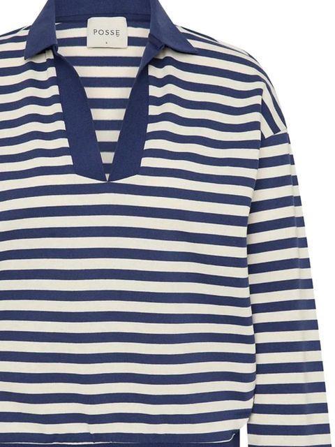 Posse Haisley striped polo-neck T-shirt - Blue - zdjęcie produktu nr 2