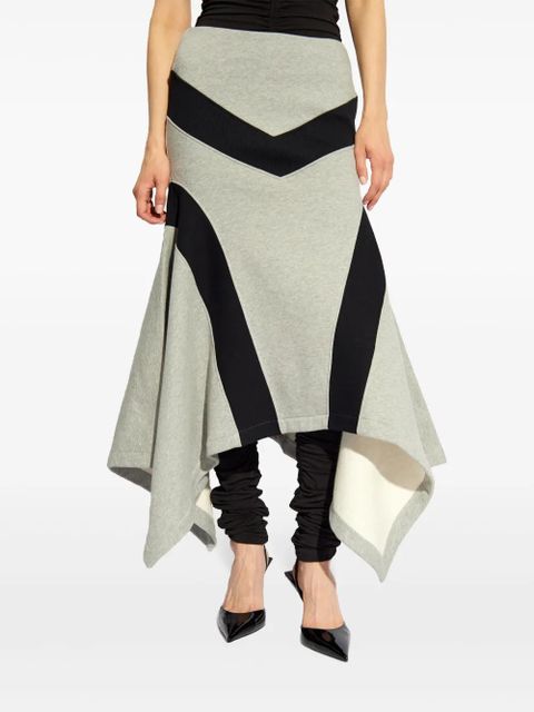 The Attico asymmetric cotton midi skirt - Grey