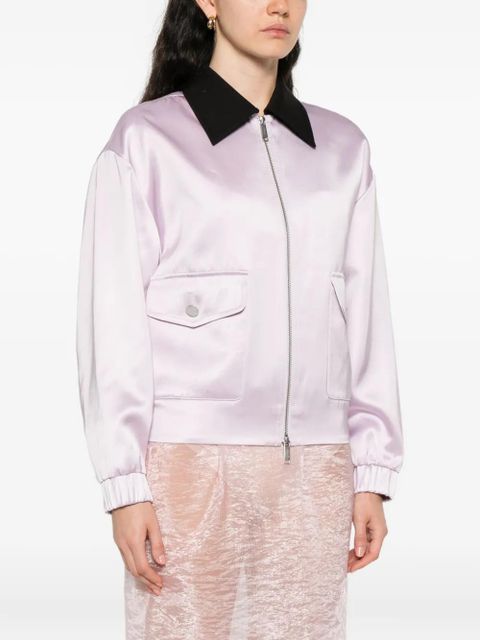 Self-Portrait contrast-collar jacket - Purple - zdjęcie produktu nr 2