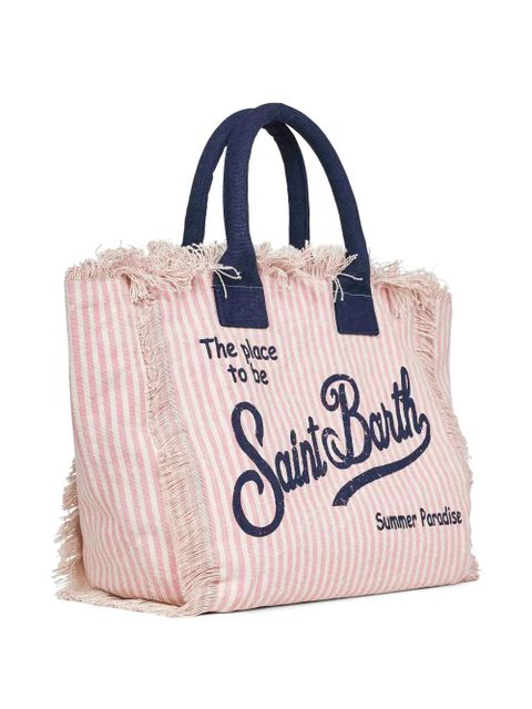 MC2 Saint Barth striped fringe-trim tote bag - Pink