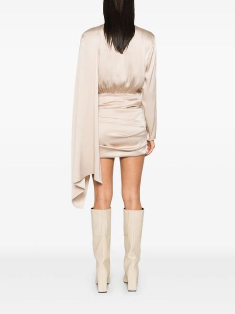 Magda Butrym cape-effect mini dress - Neutrals