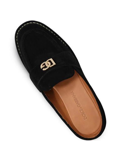 Dolce & Gabbana logo-plaque mules - Black
