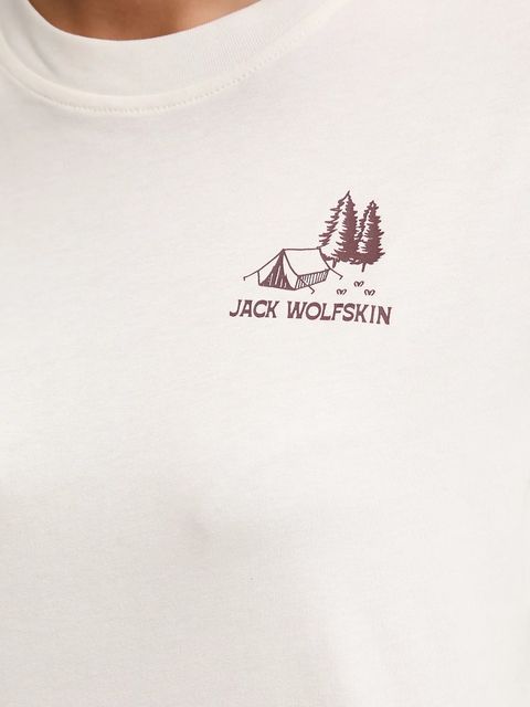 Jack Wolfskin t-shirt bawełniany CADENA damski kolor beżowy A65080