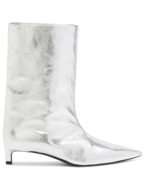 Jil Sander metallic leather ankle boots - Grey - zdjęcie produktu nr 1