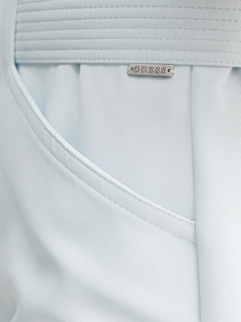 Guess szorty VALENTINA damskie kolor niebieski gładkie high waist W5GD0I WH9Y2