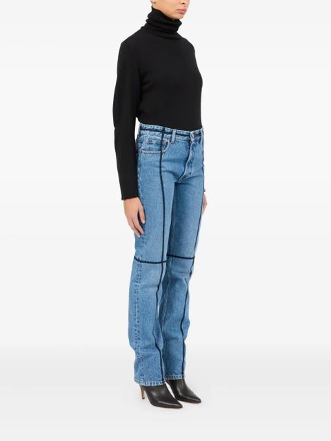 MM6 Maison Margiela contrast-stitch jeans - Blue - zdjęcie produktu nr 2