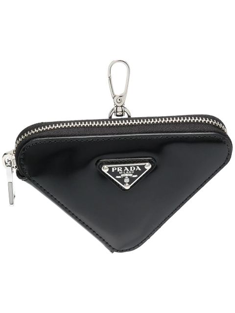 Prada triangle-shaped mini pouch - Black - zdjęcie produktu nr 1
