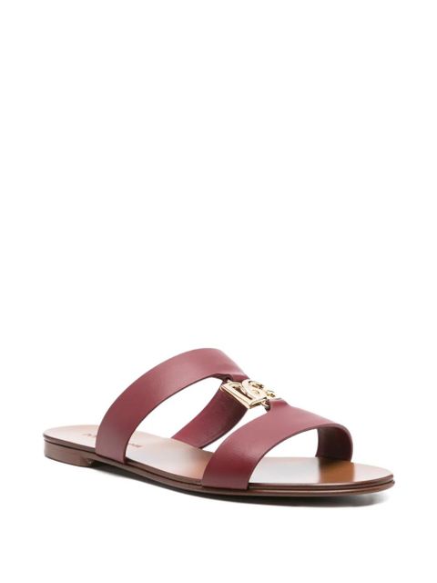 Dolce & Gabbana leather logo-plaque sandals - Red