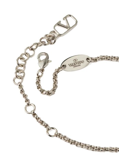 Valentino Garavani VLogo Signature crystal-embellished bracelet - Silver