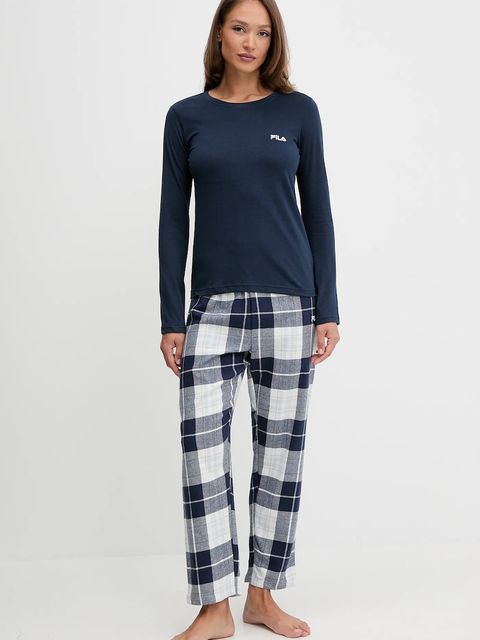 Fila piżama bawełniana damska kolor granatowy bawełniana FPW4223 - zdjęcie produktu nr 1