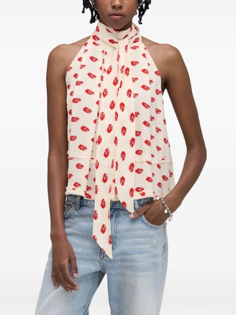Marc Jacobs lips-print halterneck top - Neutrals
