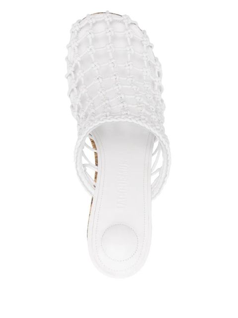 Jacquemus 100mm Les Doubles Tresses mules - White