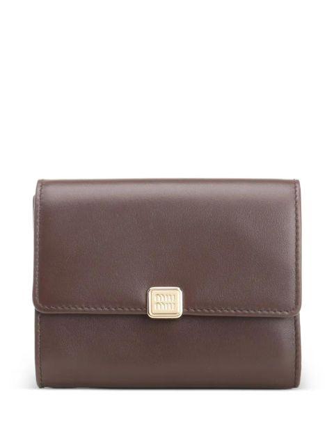Miu Miu logo-plaque leather wallet - Brown - zdjęcie produktu nr 1