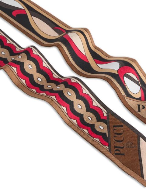 PUCCI geometric-pattern scarf - Brown