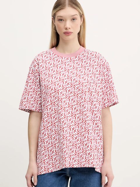 Karl Lagerfeld Jeans t-shirt bawełniany damski kolor różowy A2W17029 - zdjęcie produktu nr 1
