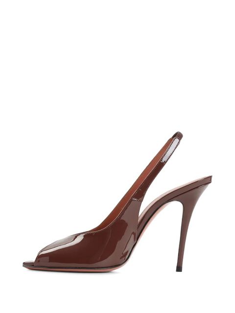 Amina Muaddi leather sandals - Brown