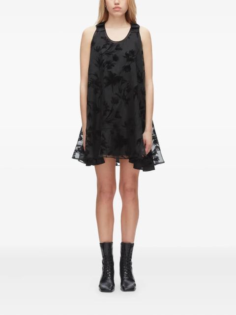 3.1 Phillip Lim embossed-florals mini dress - Black