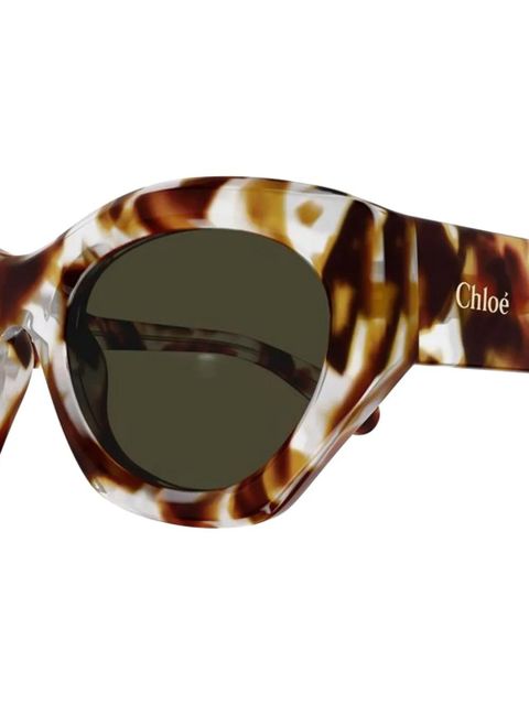 Chloé Eyewear geometric-frame sunglasses - Brown