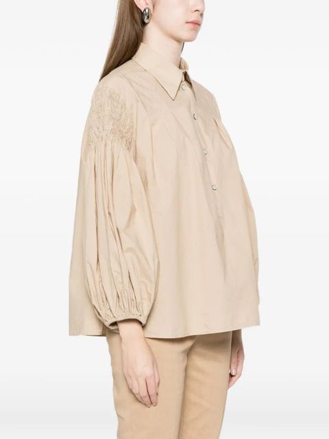 PINKO Bouquet smocked blouse - Neutrals