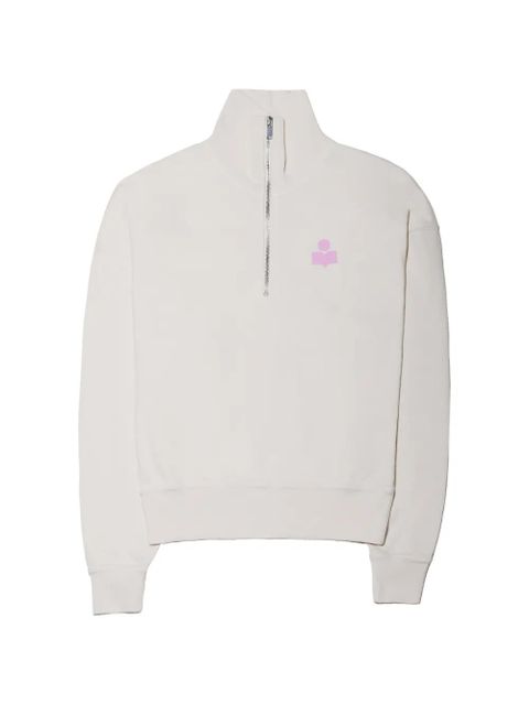 MARANT ÉTOILE Ross logo-print quarter-zip sweater - Neutrals - zdjęcie produktu nr 1