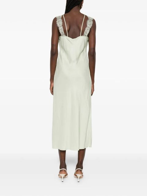 PINKO Anise lace V-neck midi dress - Green