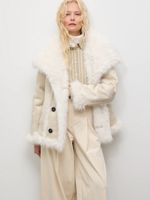 Answear.LAB płaszcz kolor beżowy - zdjęcie produktu nr 1