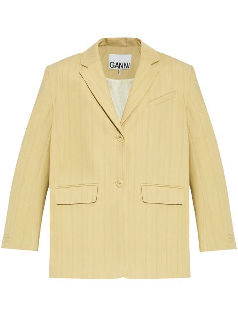 GANNI striped boxy blazer - Neutrals