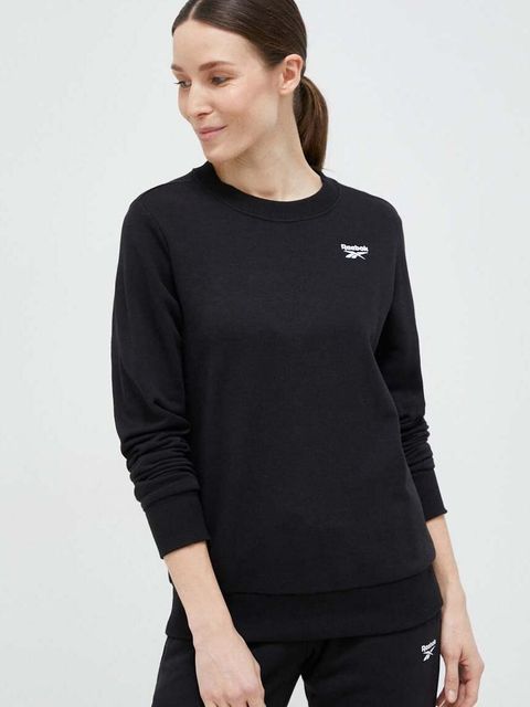 Reebok bluza damska kolor czarny gładka H54761.100012552 - zdjęcie produktu nr 1