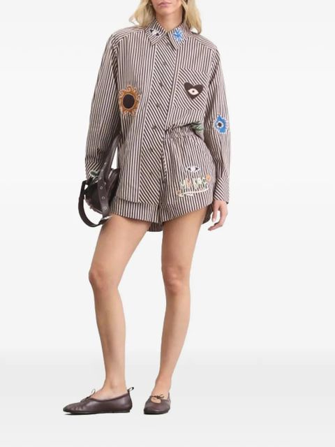 ALEMAIS Sirocco embroidered striped shirt - Brown - zdjęcie produktu nr 2