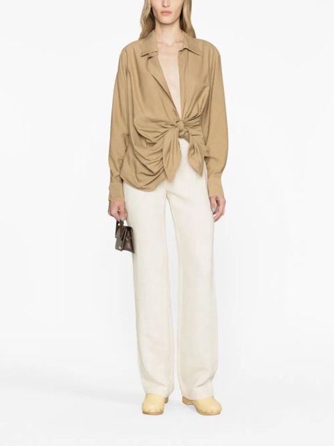 Jacquemus La Chemise Bahia draped shirt - Neutrals - zdjęcie produktu nr 2