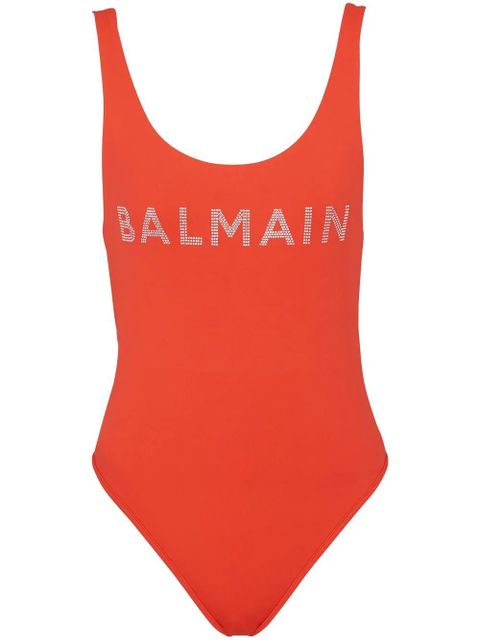 Balmain logo-print sleeveless swimsuit - Red - zdjęcie produktu nr 1