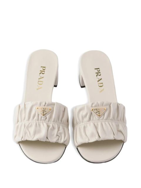 Prada matelassé nappa leather slides - Neutrals