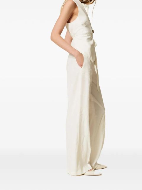 TWINSET embroidered palazzo pants - White
